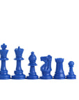 87mm blue coloured plastic chess pieces