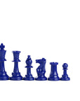 95mm blue coloured plastic chess pieces