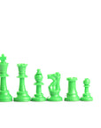 95mm lime coloured plastic chess pieces