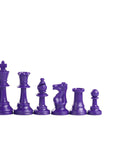 95mm purple coloured plastic chess pieces