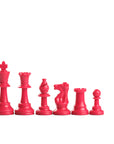 95mm red coloured plastic chess pieces