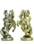 Archers | Metal Chess Set | Gold & Silver | Red Chess Board | 44cm | S10RED