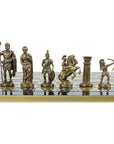 Archers | Metal Chess Pieces | Blue & Bronze | Blue Chess Board | 44cm | S10BBLU