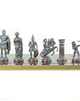 Archers | Metal Chess Pieces | Blue & Bronze | Blue Chess Board | 44cm | S10BBLU