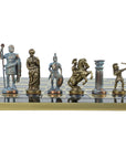 Archers | Metal Chess Pieces | Blue & Bronze | Blue Chess Board | 44cm | S10BBLU