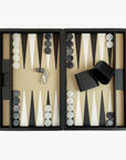Leatherette Backgammon in case with side racks | 37cm