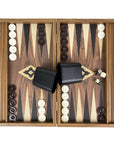 Backgammon | Wooden | Walnut Replica | 38 x 22cm | Black & Oak Points | Side Rack | BXL2KK