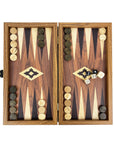 Backgammon | Wooden | Walnut Replica | 30 x 15cm | Black & Oak Points | TXL3KK