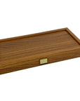 Backgammon | Wooden | Walnut Replica | 30 x 15cm | Black & Oak Points | TXL3KK