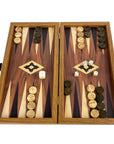 Backgammon | Wooden | Walnut Replica | 30 x 15cm | Black & Oak Points | TXL3KK