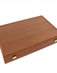Backgammon | Mahogany Inlay | Black & Oak Points | Handmade | Side Racks | 48 x 30cm | BMM1