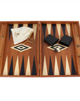 Backgammon | Mahogany Inlay | Black & Oak Points | Handmade | Side Racks | 48 x 30cm | BMM1