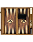 Backgammon | Wooden | Walnut Replica | 38 x 22cm | Black & Oak Points | Side Rack | BXL2KK