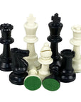 WEIGHTED | Hard Plastic + Green Felt | Black & Ivory | 3.75" | 95mm
