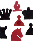 Demonstration chess set brown and black pieces.