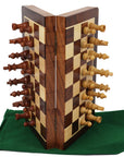 Folding wooden magnetic travel chess set | 30cm