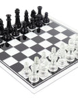 Glass Chess Set, Black & Clear | Large