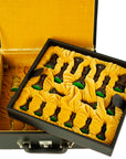 Luxury Box with Tray | Leatherette | Velvet-Lined | Chess Set Storage