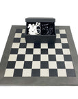 Traditional black & white finish pieces & Leather board | x large