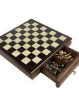 Staunton Solid Brass Pieces | Rosewood Board & Drawer | Small