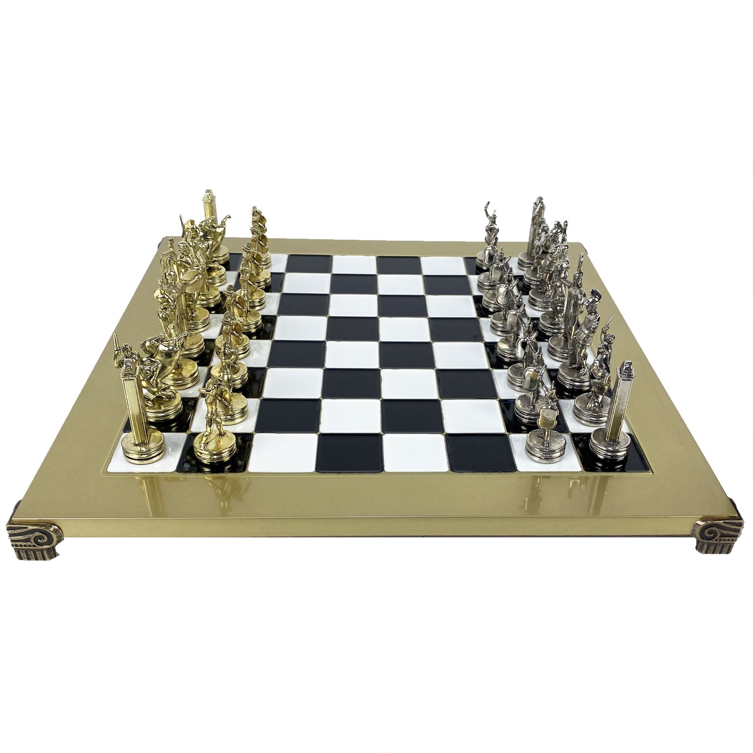 Medieval Themed Chess Board - Gold & Silver - Medium