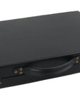 Black Leather Backgammon in Case with side racks | 48cm