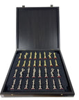 RENAISSANCE | Metal Chess Set | Gold & Silver | Black Chess Board | 36cm | S9BLA