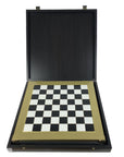 RENAISSANCE | Metal Chess Set | Gold & Silver | Black Chess Board | 36cm | S9BLA