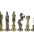 RENAISSANCE | Metal Chess Set | Gold & Silver | Black Chess Board | 36cm | S9BLA
