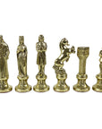 RENAISSANCE | Metal Chess Set | Gold & Silver | Black Chess Board | 36cm | S9BLA