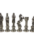 RENAISSANCE | Metal Chess Set | Gold & Silver | Black Chess Board | 36cm | S9BLA
