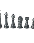 Wooden Chess Set In Box | Walnut | 5cm Squares | Vintage Style Gold & Silver Metal Pieces | 8.8cm King | SKW33Z50K