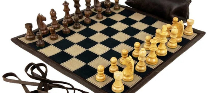 Leather Roll-Up Travel Chess Sets