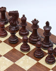STALLION KNIGHT Wooden Chess Set with Walnut & Mother of Pearl Board | 40mm Squares