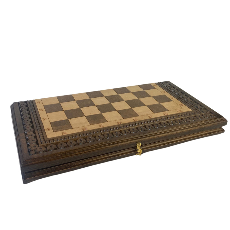 3-in-1 Combo Games | Solid Beech | Folding | Carved