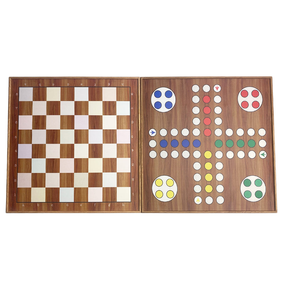 Oak 5-in-1 | backgammon, checkers, chess, nine men's morris, ludo