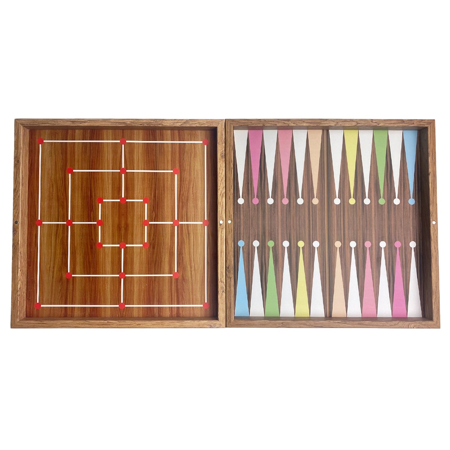 Oak 5-in-1 | Backgammon, Checkers, Chess, Nine Men's Morris & Ludo