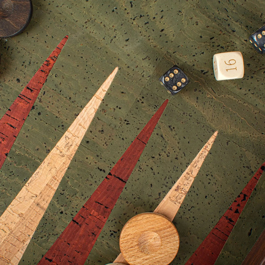 Backgammon | Green Natural Cork | 30cm | BFF3GRE