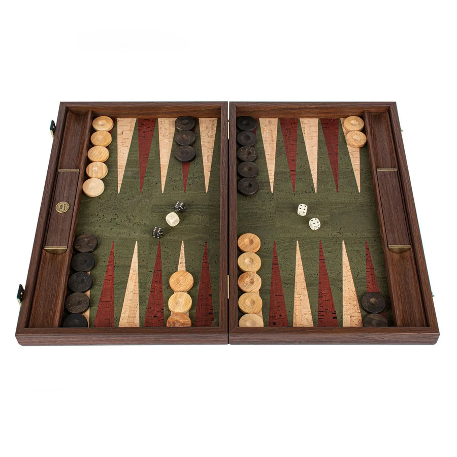 Backgammon | Green Natural Cork | 30cm | BFF3GRE