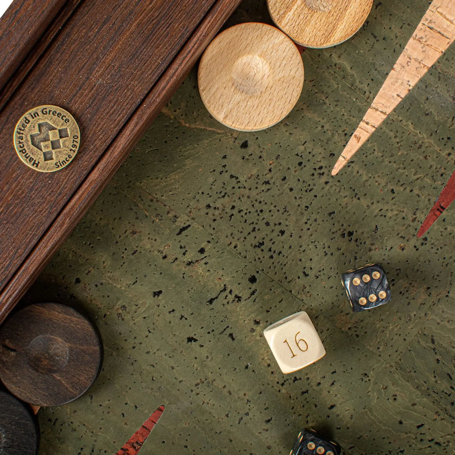 Backgammon | Green Natural Cork | 30cm | BFF3GRE