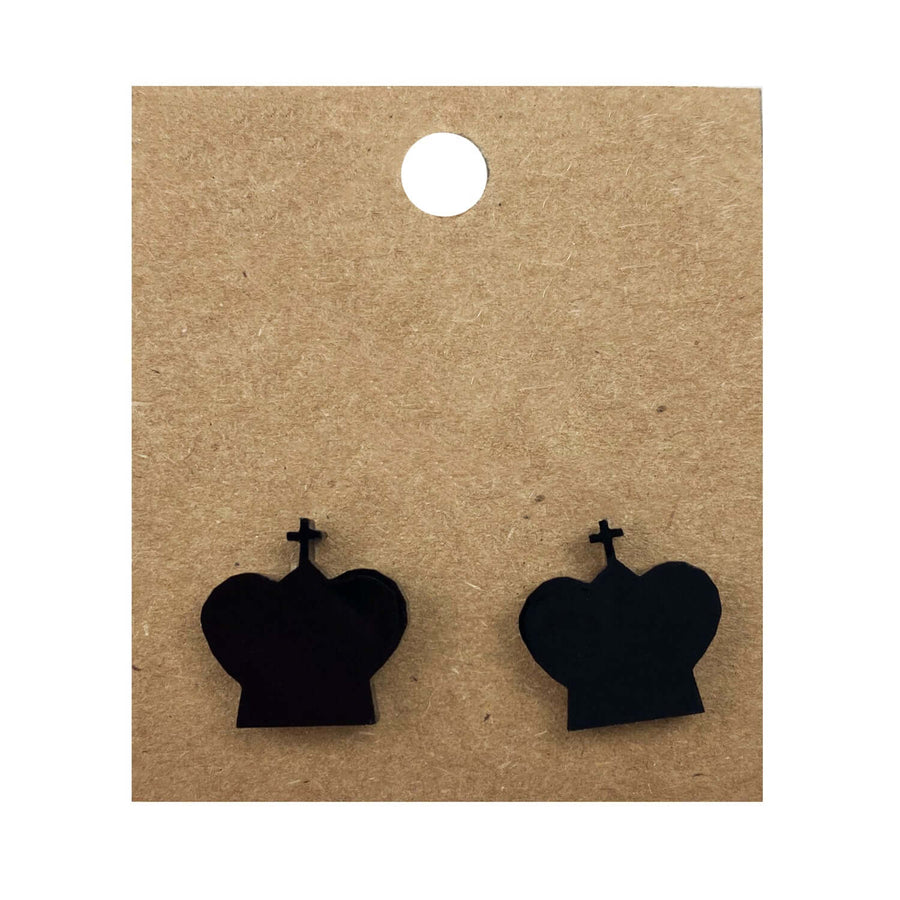 Earrings Perspex | chess-themed studs | medium