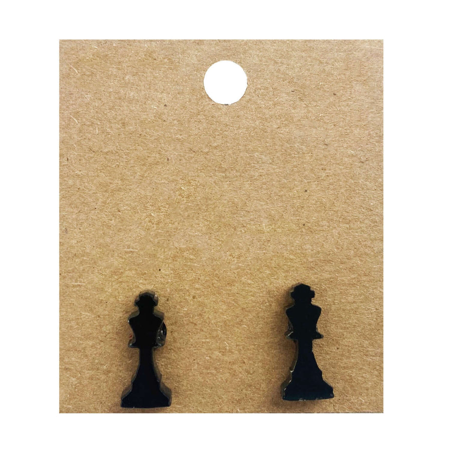 Earrings perspex | chess piece studs | medium