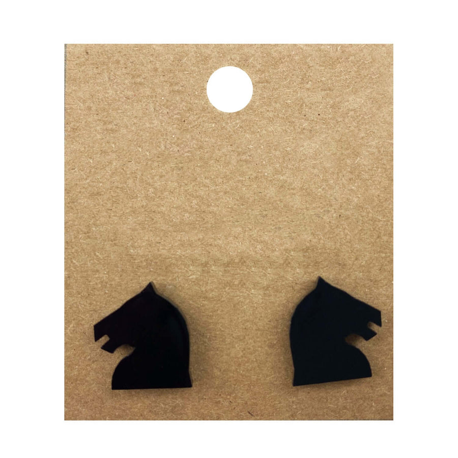 Earrings Perspex | chess-themed studs | medium