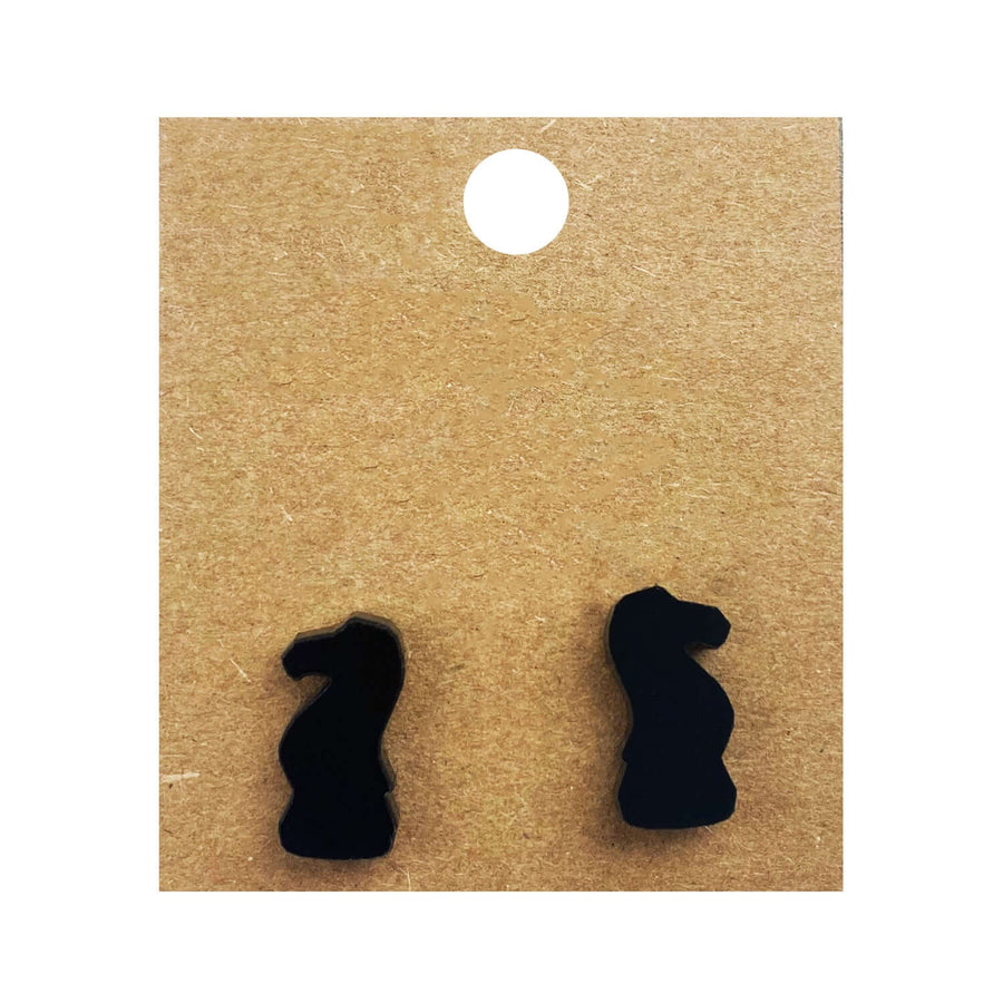 Earrings perspex | chess piece studs | medium