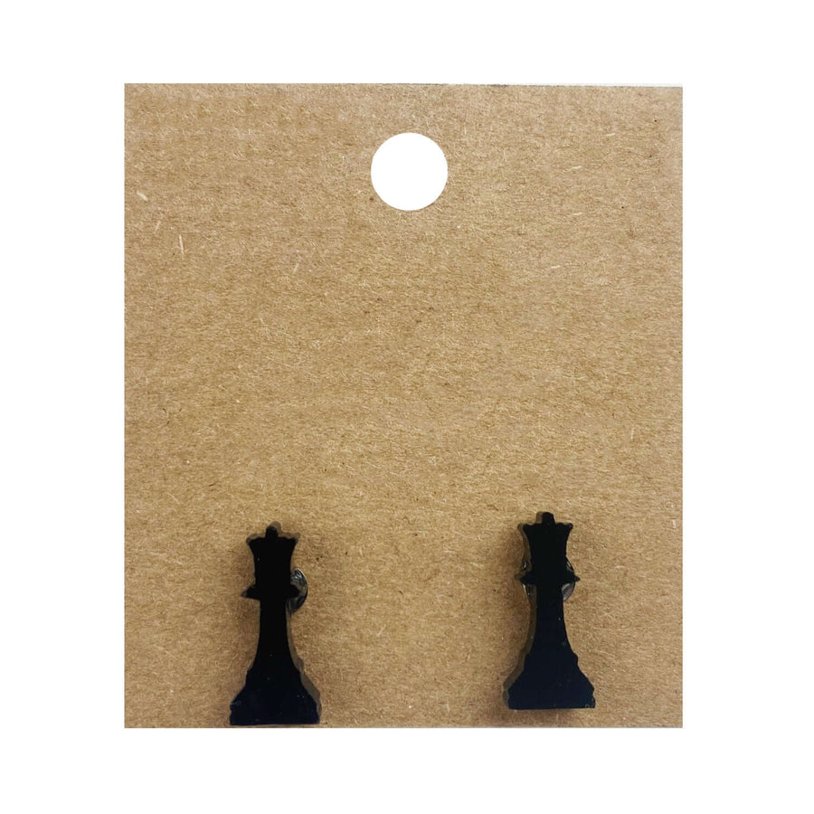 Earrings perspex | chess piece studs | medium