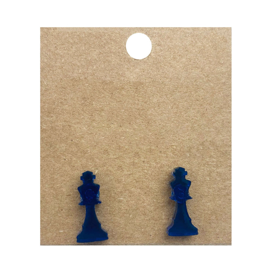 Earrings perspex | chess piece studs | medium