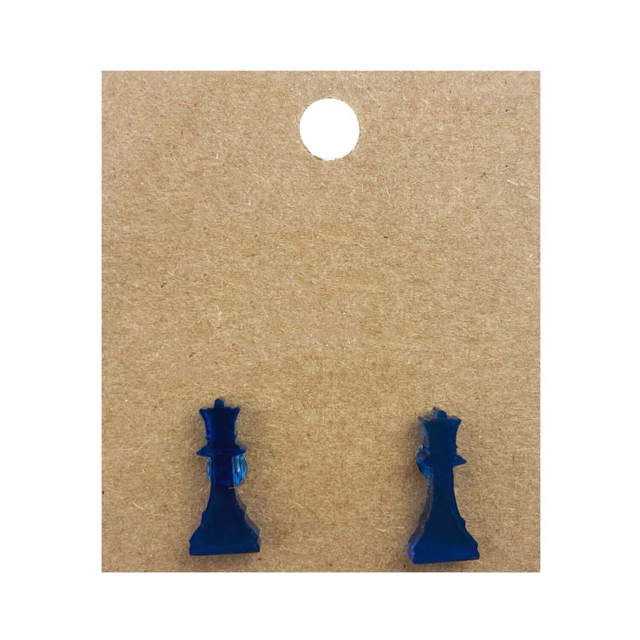 Earrings perspex | chess piece studs | medium