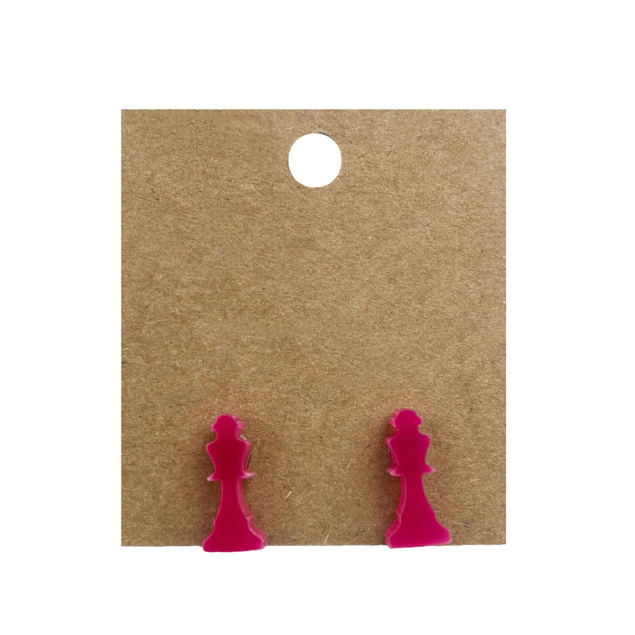 Earrings perspex | chess piece studs | medium