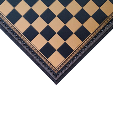 BLACK & GOLD ECOLEATHER | 3-in-1 Box | Chess, Backgammon & Checkers | 3.5cm Squares | 35cm Board | 219GN