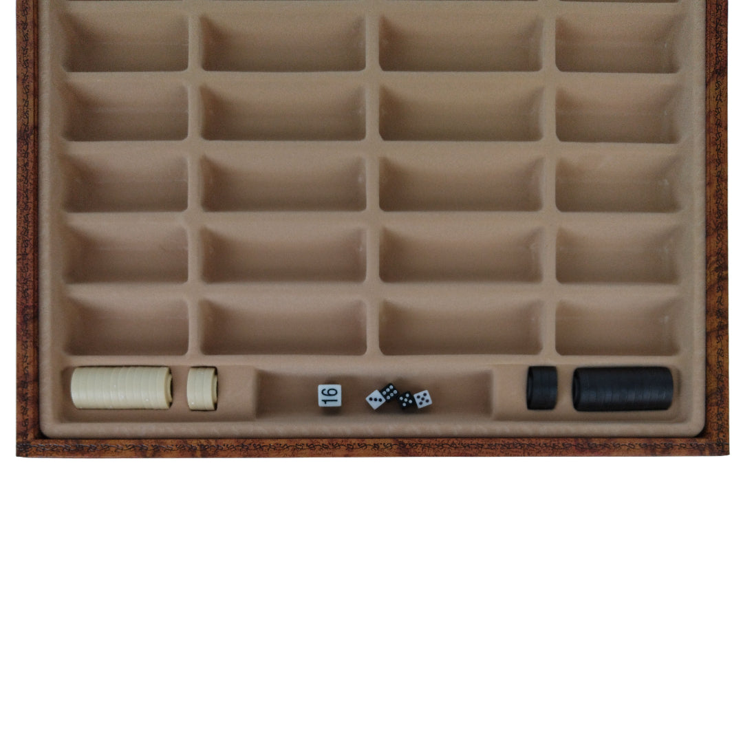 WORLD MAP ECOLEATHER | 3-in-1 Box | Chess, Backgammon &amp; Checkers | 3.5cm Squares | 35cm Board | 219MAP